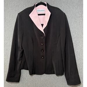 Jessica Howard | Women's Black Pink Blazer Suit Jacket Coat | Small
